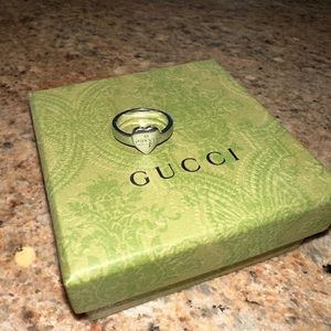 Gucci Trademark Heart Pendant Ring | Size 6